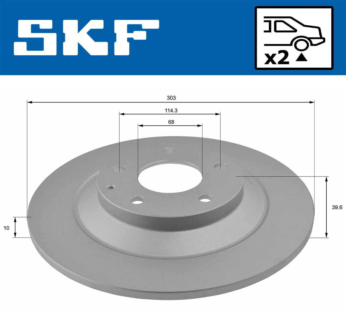 Disque de frein SKF VKBD 91061 S2