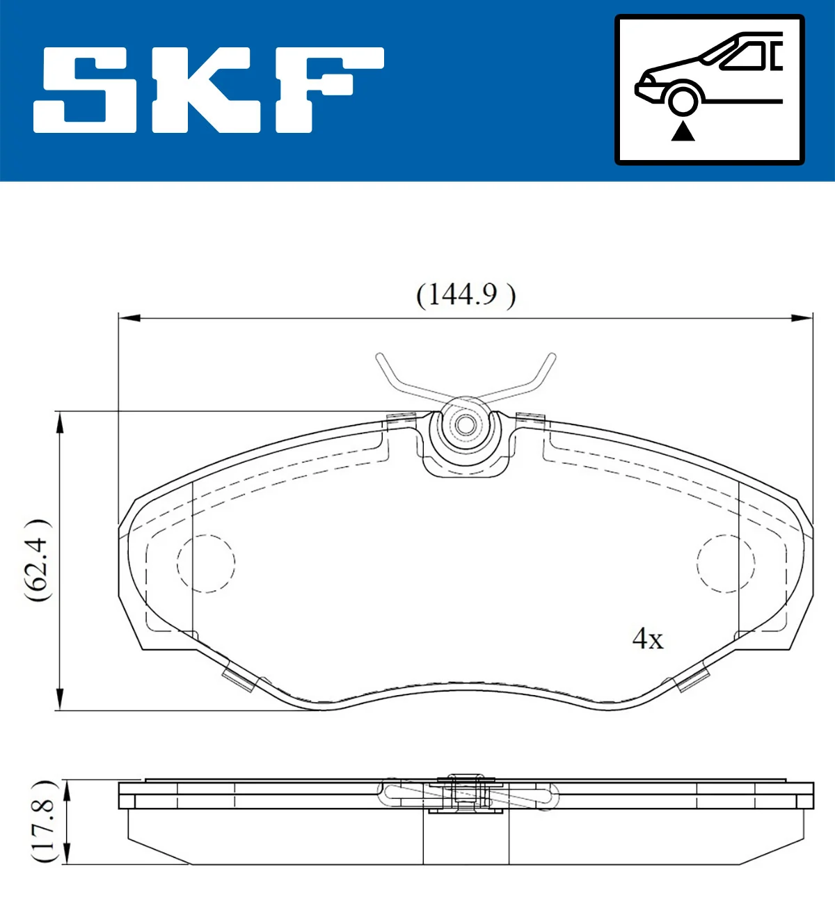 SKF VKBP 80034 — Колодки гальмівні дискові (комплект 4 шт)