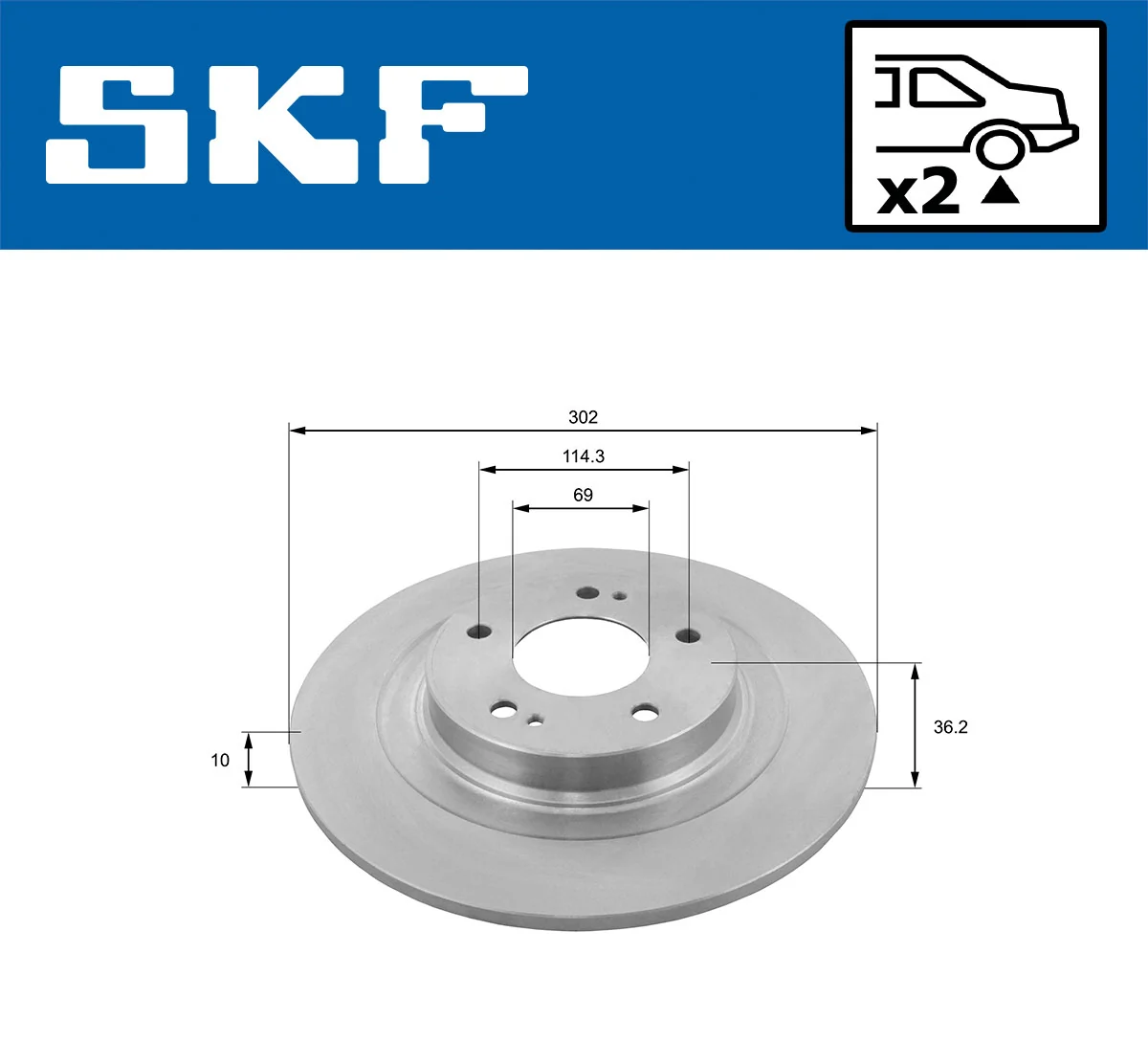 Disque de frein SKF VKBD 90610 S2