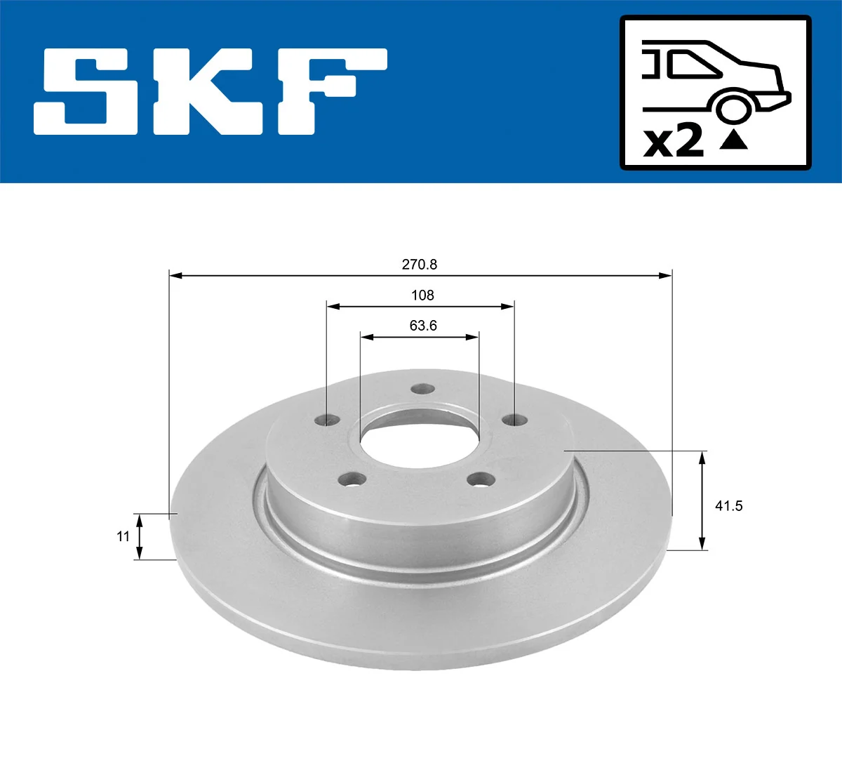 Disque de frein SKF VKBD 90364 S2