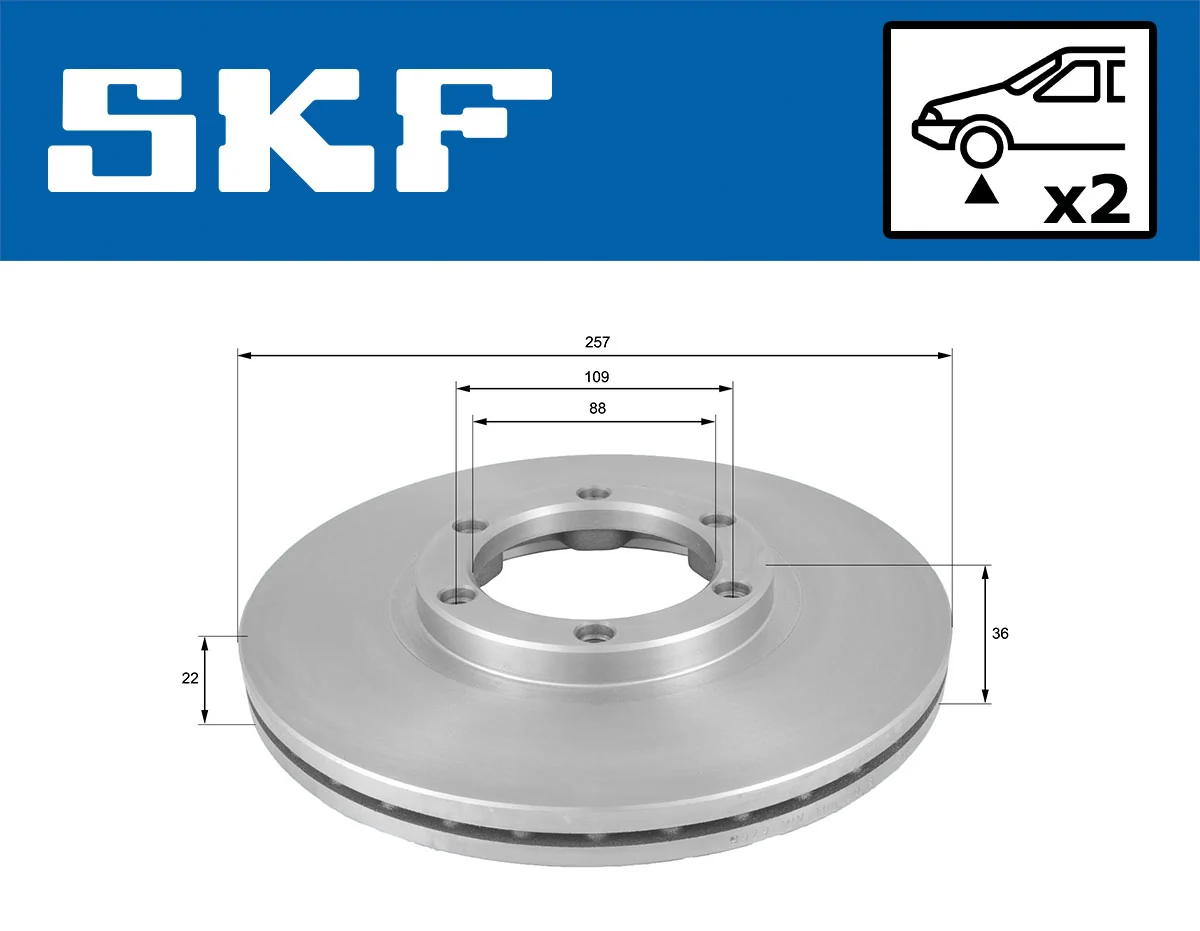Disque de frein SKF VKBD 80955 V2