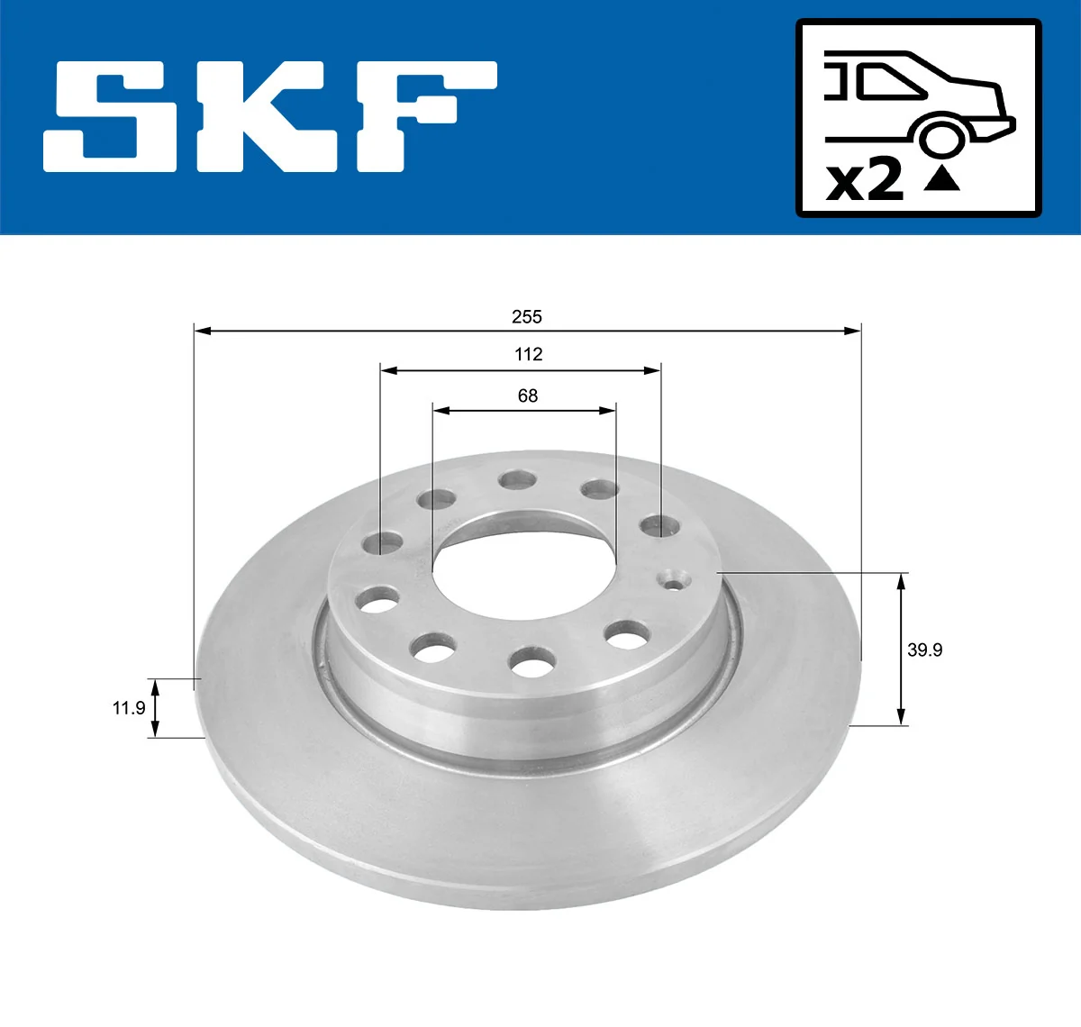Disque de frein SKF VKBD 90266 S2