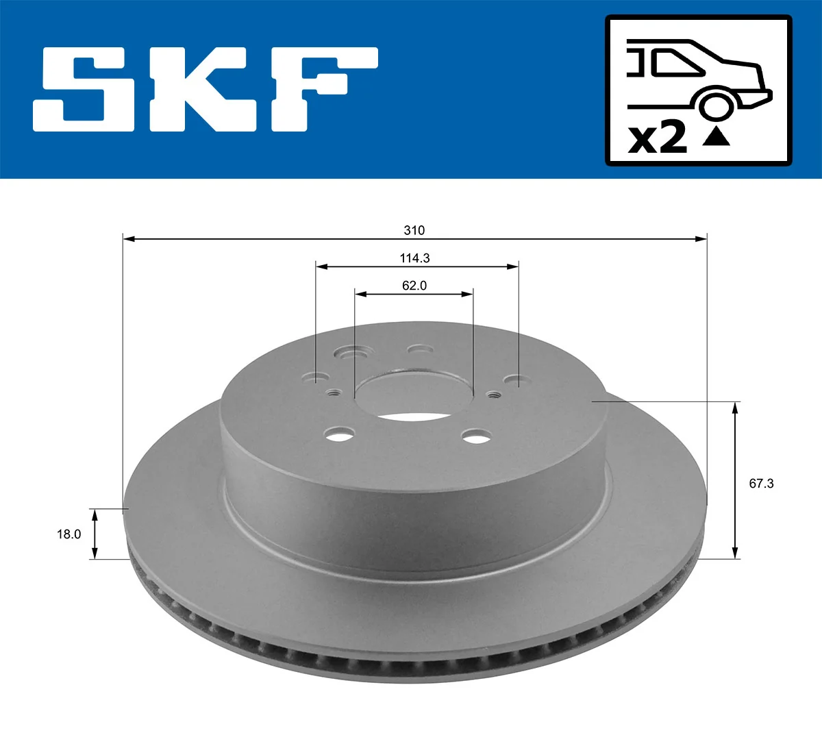 Disque de frein SKF VKBD 90386 V2