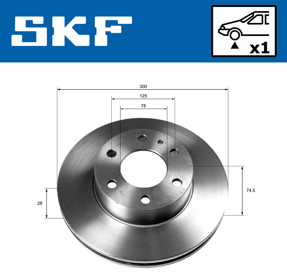 Disque de frein SKF VKBD 80156 V1
