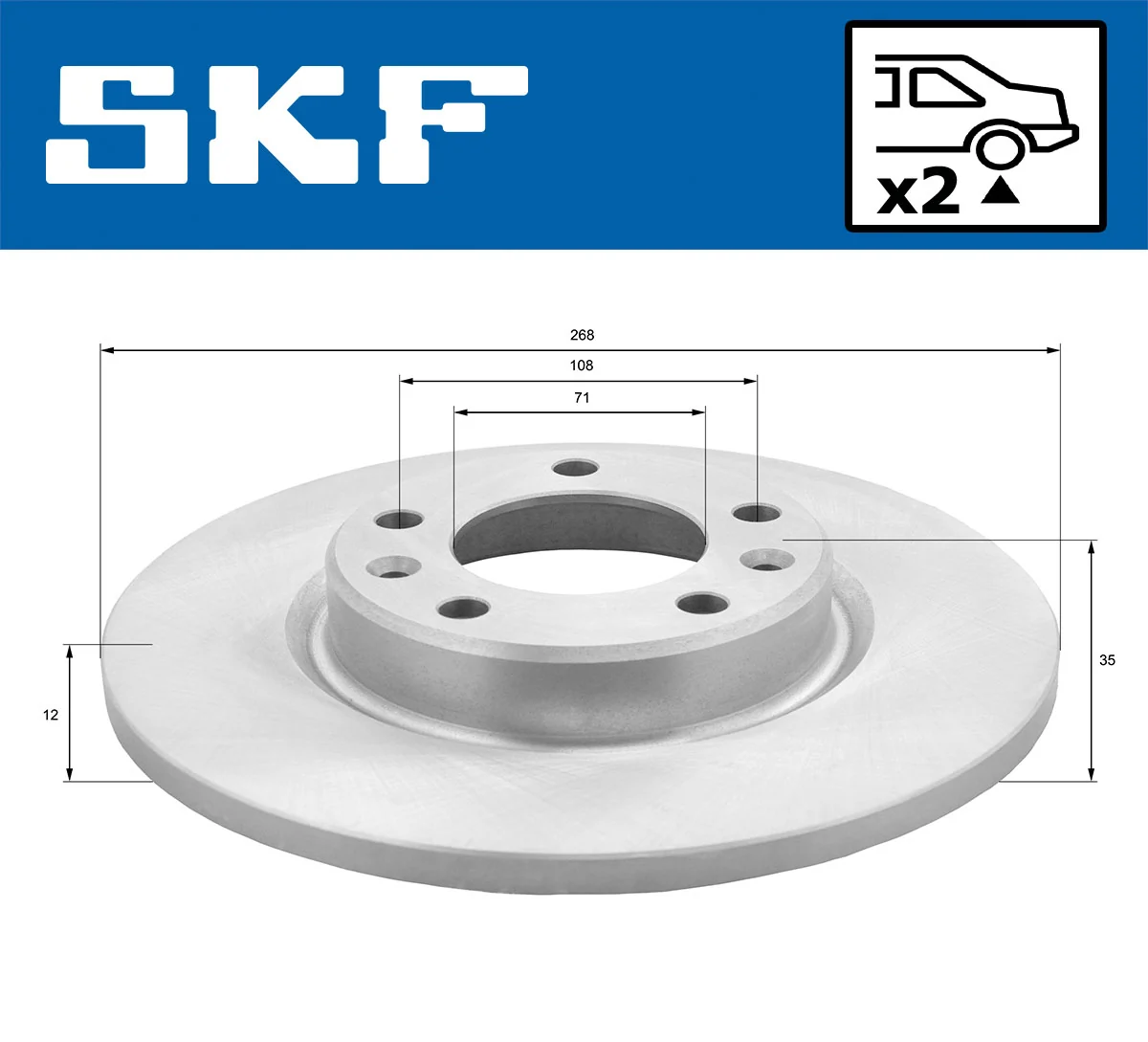 Disque de frein SKF VKBD 90087 S2