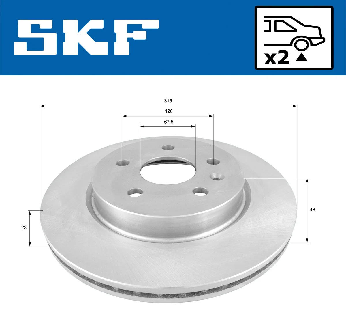 Disque de frein SKF VKBD 90547 V1