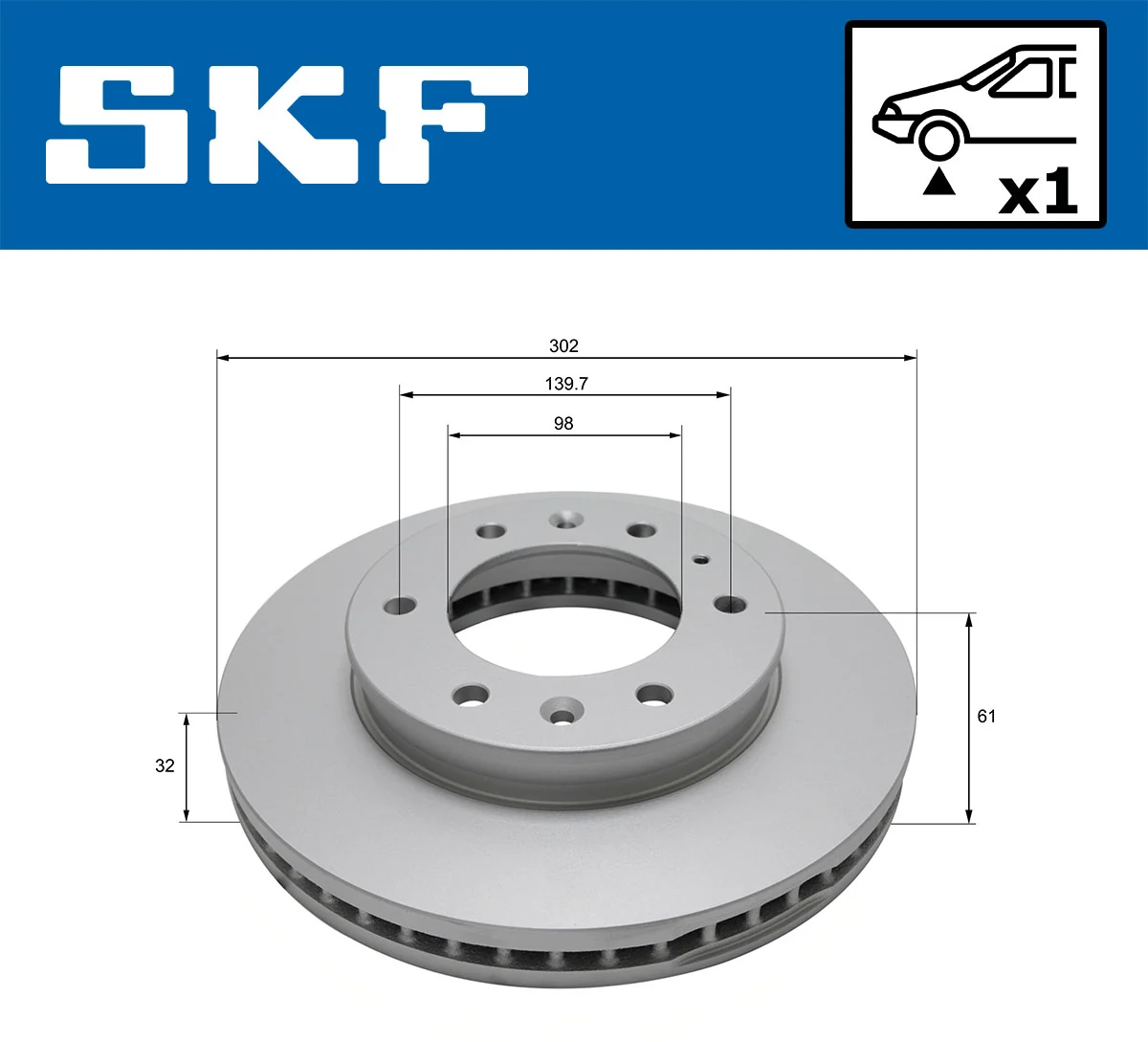 Disque de frein SKF VKBD 81095 V1