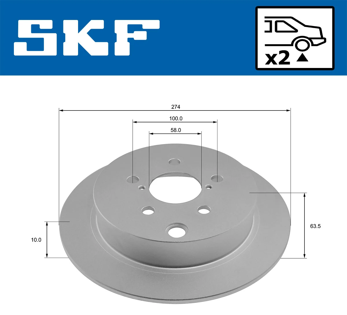 Disque de frein SKF VKBD 90508 S2