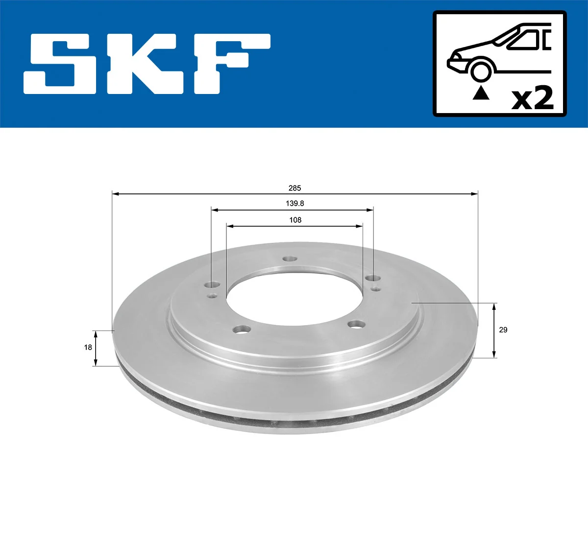 Disque de frein SKF VKBD 80813 V2