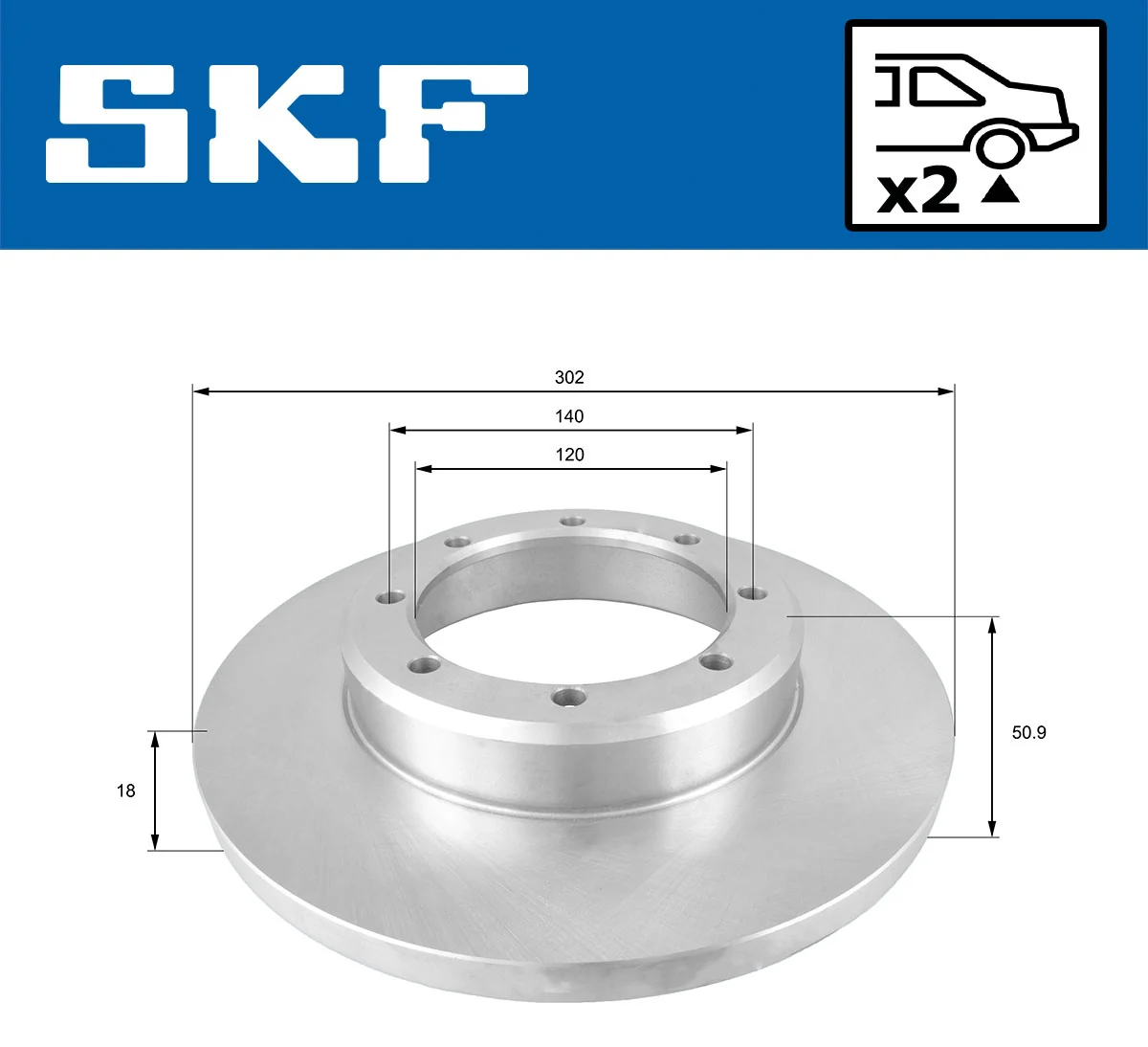 Disque de frein SKF VKBD 91136 S2