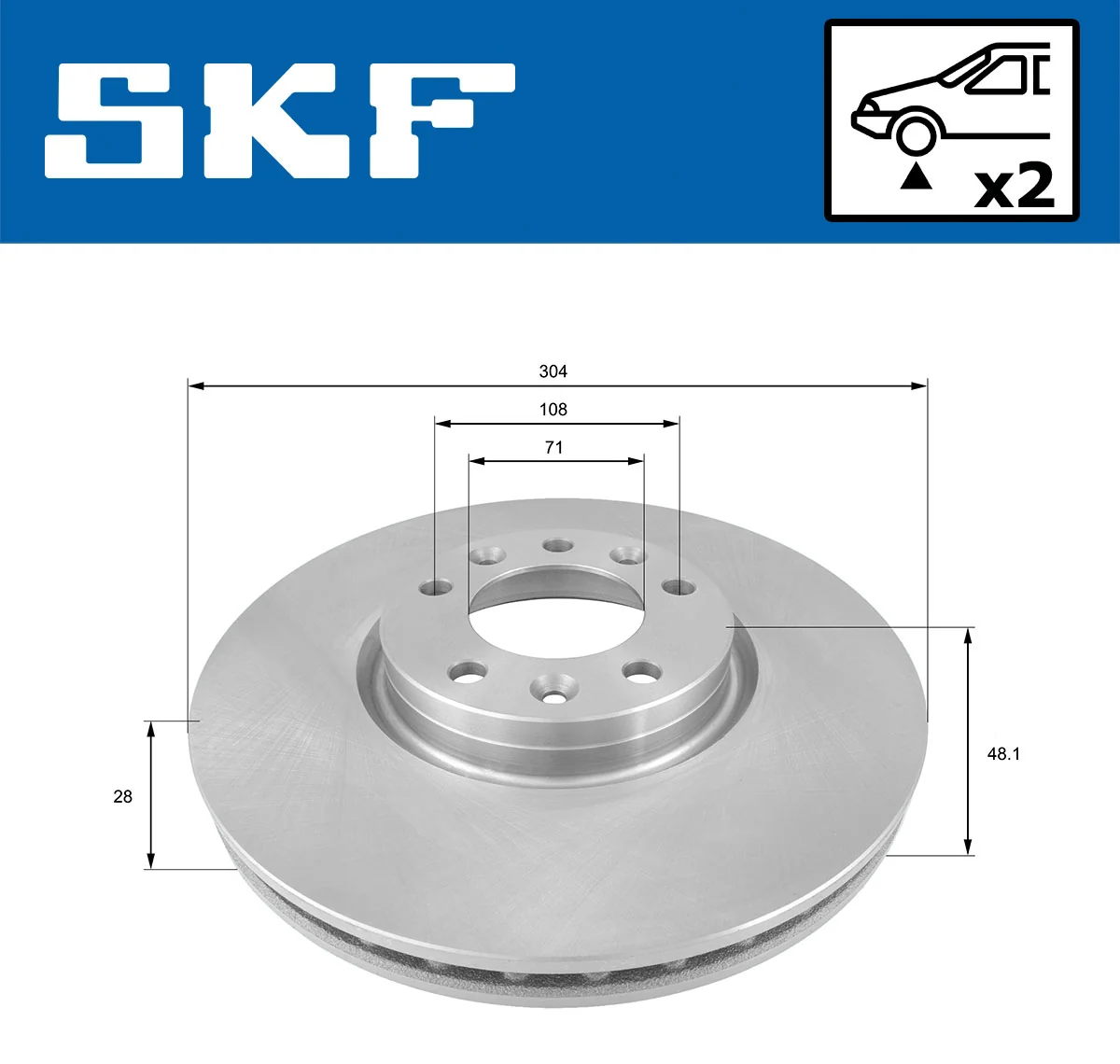 Disque de frein SKF VKBD 80106 V2