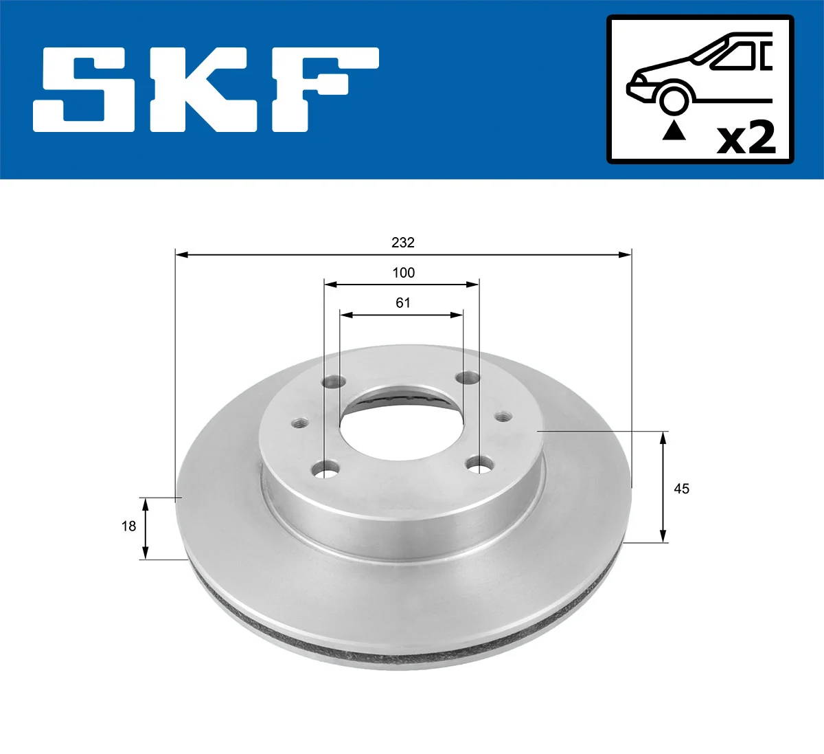 Disque de frein SKF VKBD 80957 V2