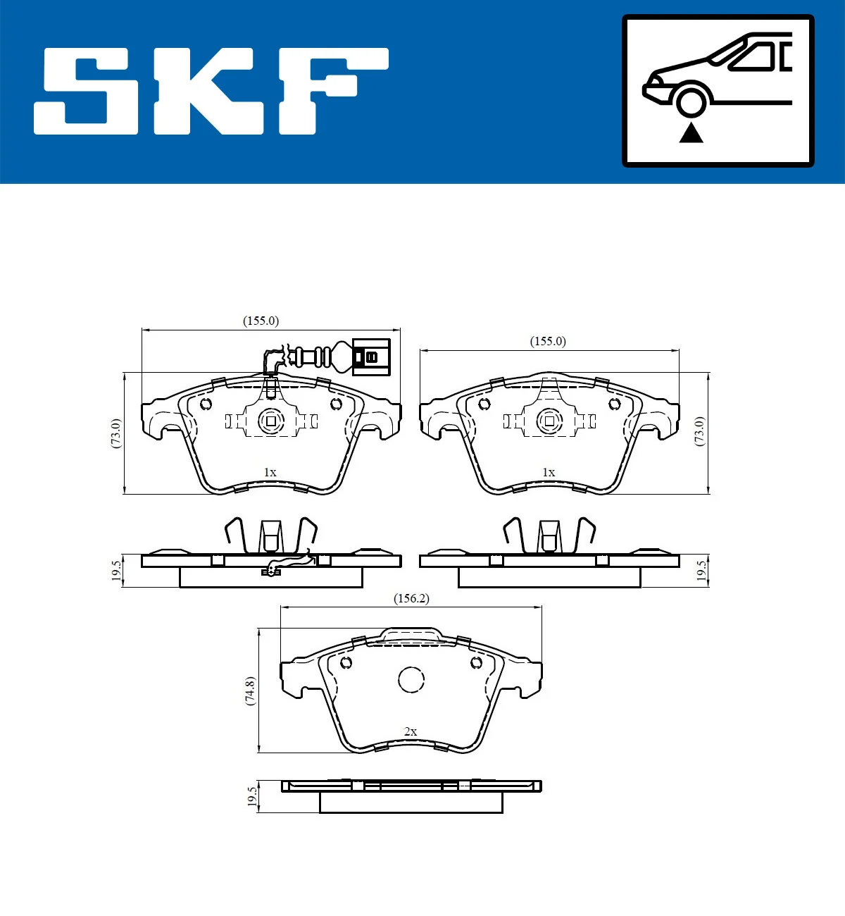 SKF VKBP 80042 E — Колодки гальмівні дискові (комплект 4 шт)