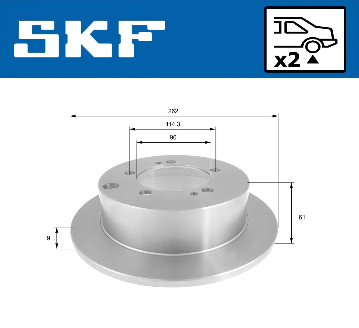 Disque de frein SKF VKBD 90895 S2