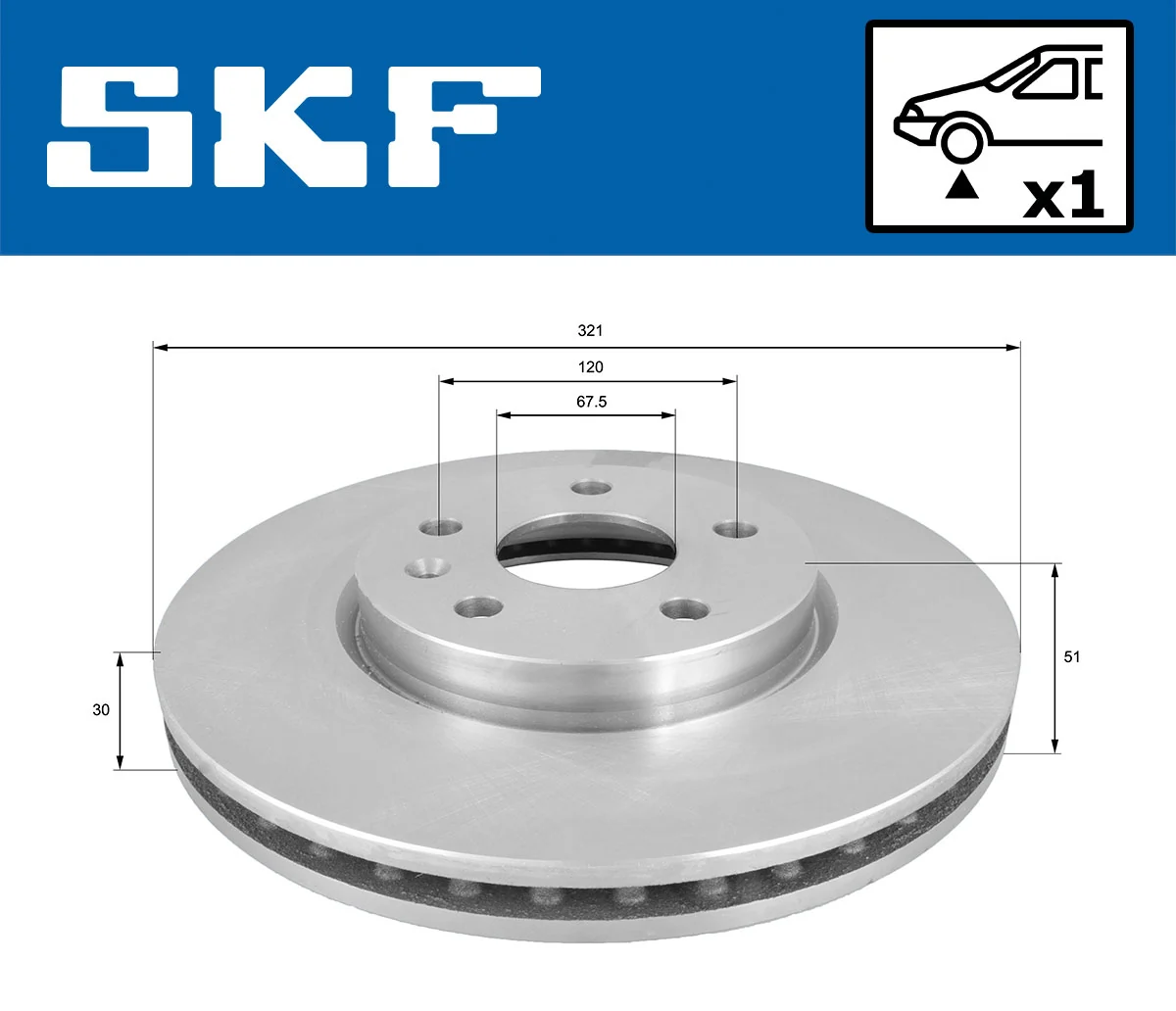 Disque de frein SKF VKBD 80360 V1