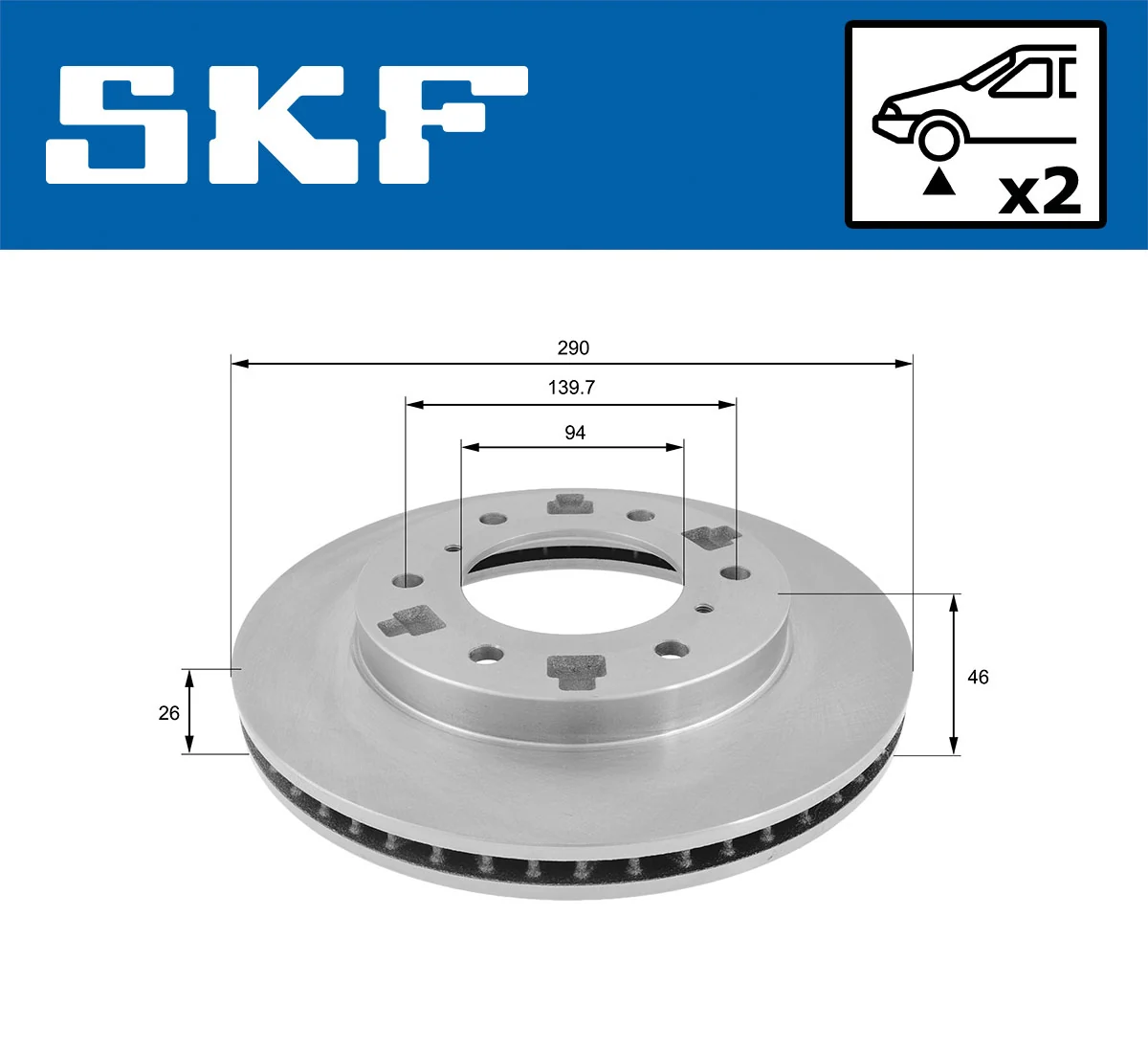 Disque de frein SKF VKBD 80432 V2