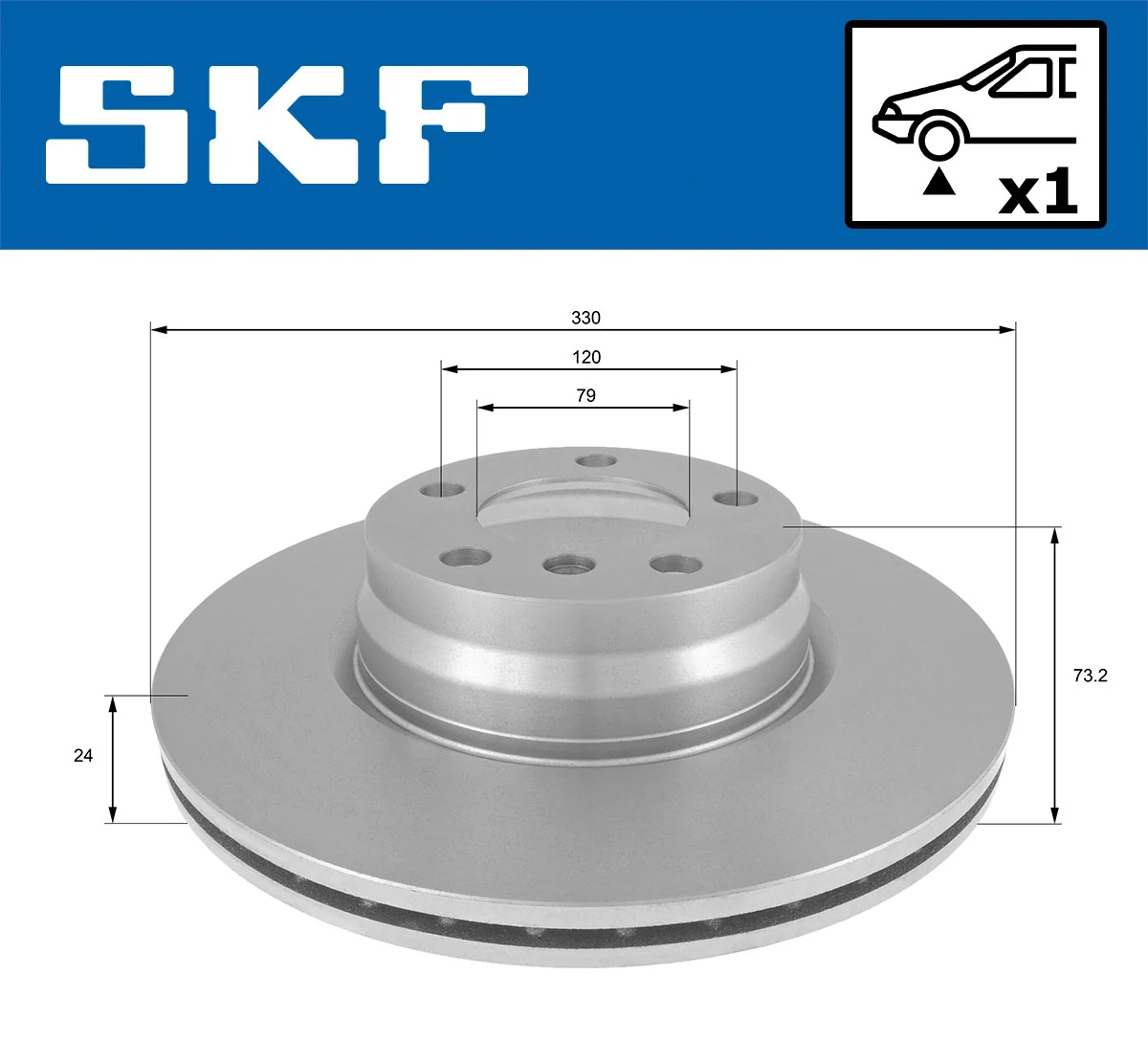 Disque de frein SKF VKBD 80448 V1