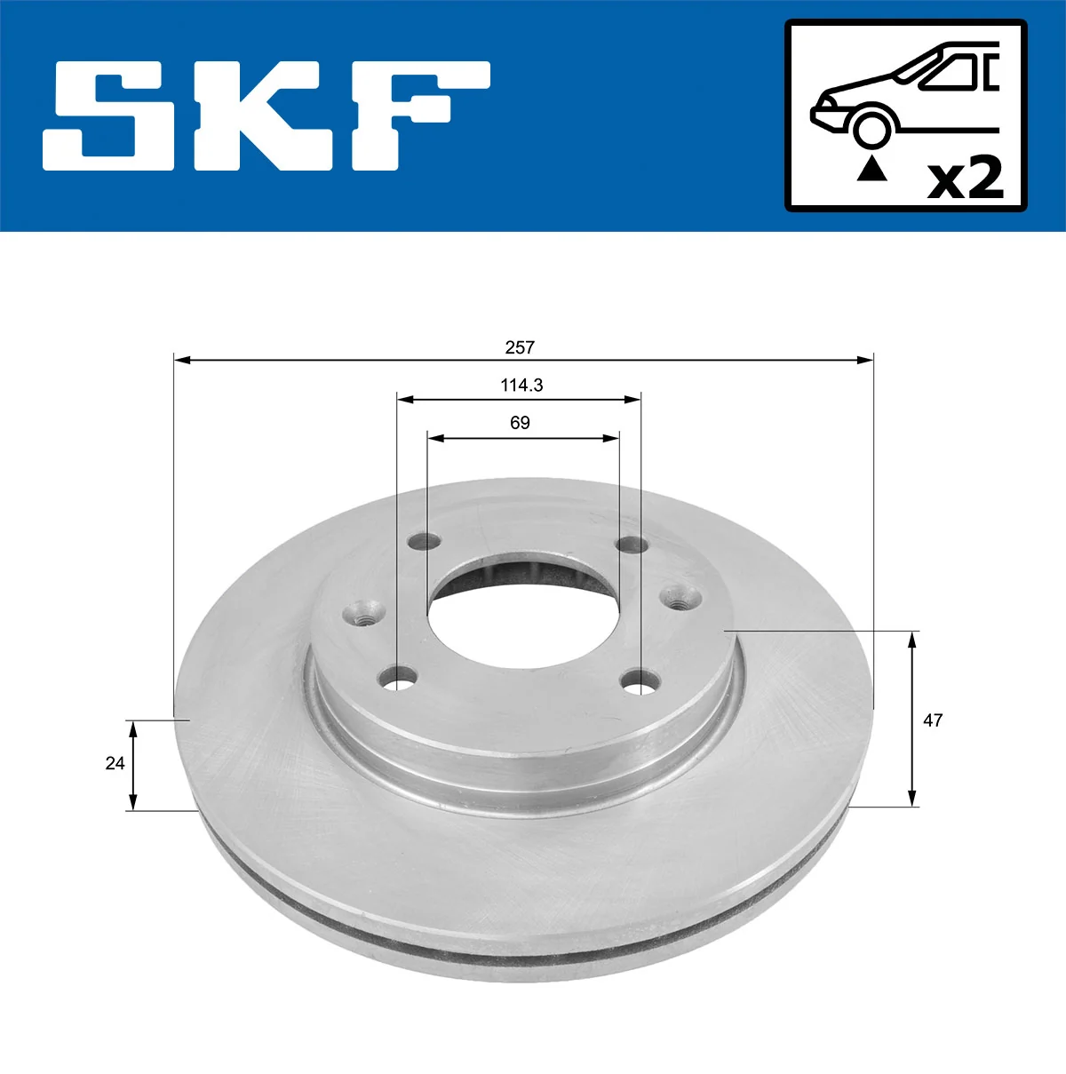 Disque de frein SKF VKBD 80860 V2