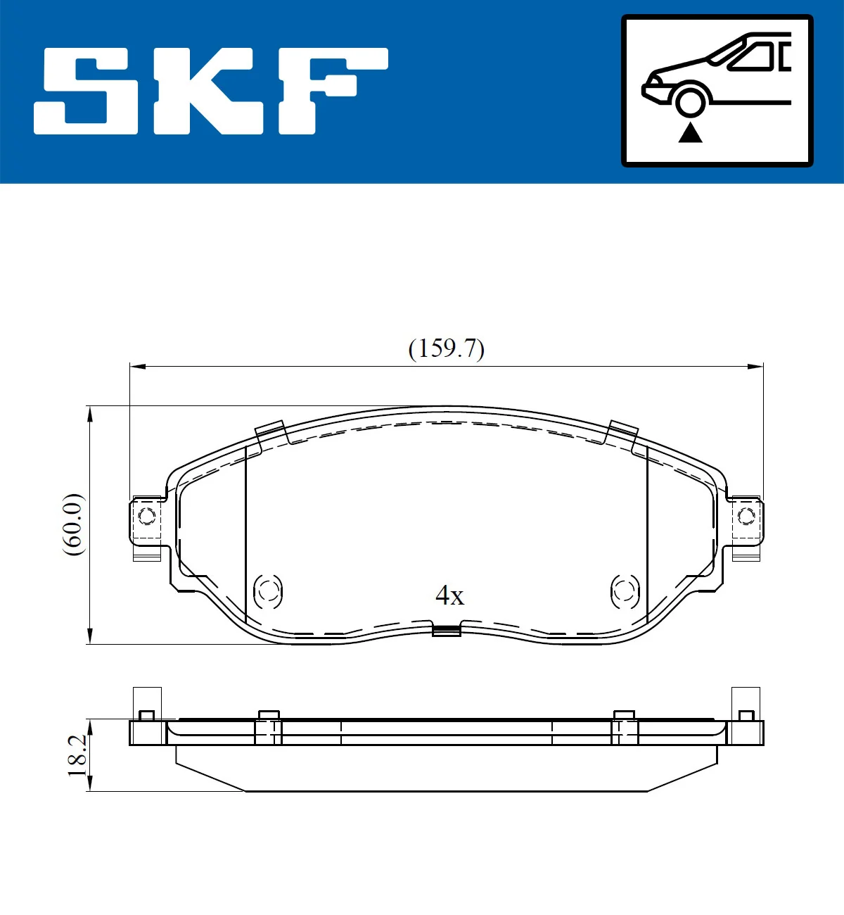 SKF VKBP 80012 — Колодки гальмівні дискові (комплект 4 шт)