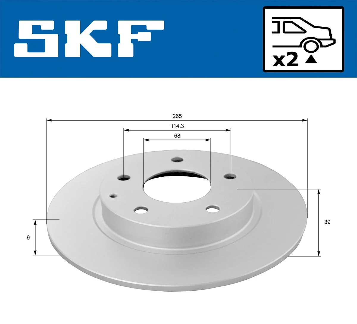 Disque de frein SKF VKBD 90608 S2