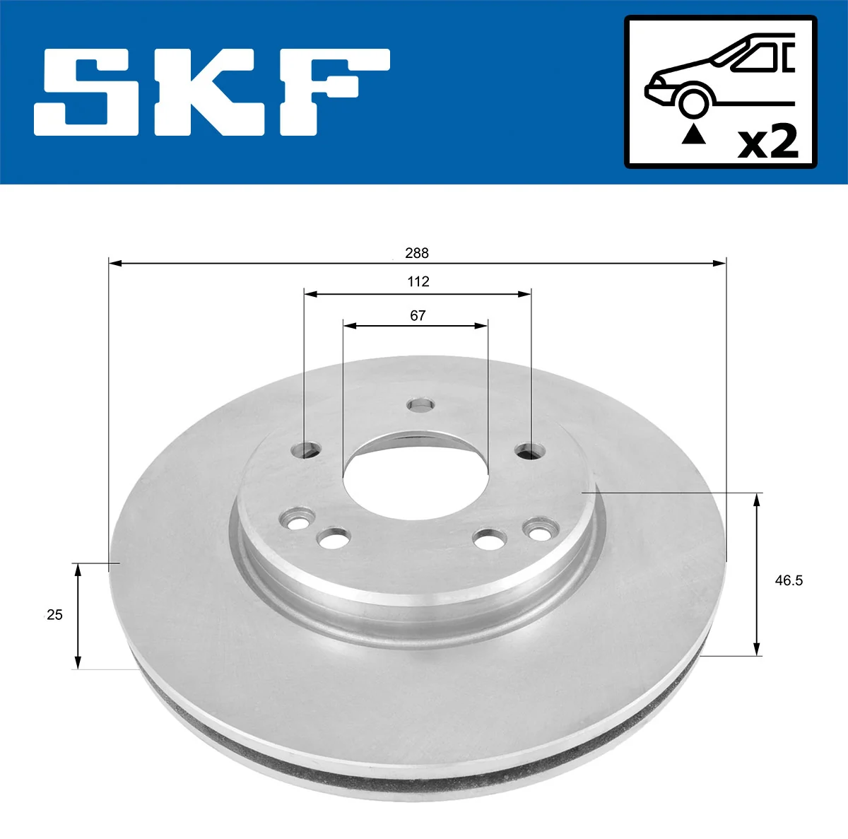 Disque de frein SKF VKBD 80020 V2