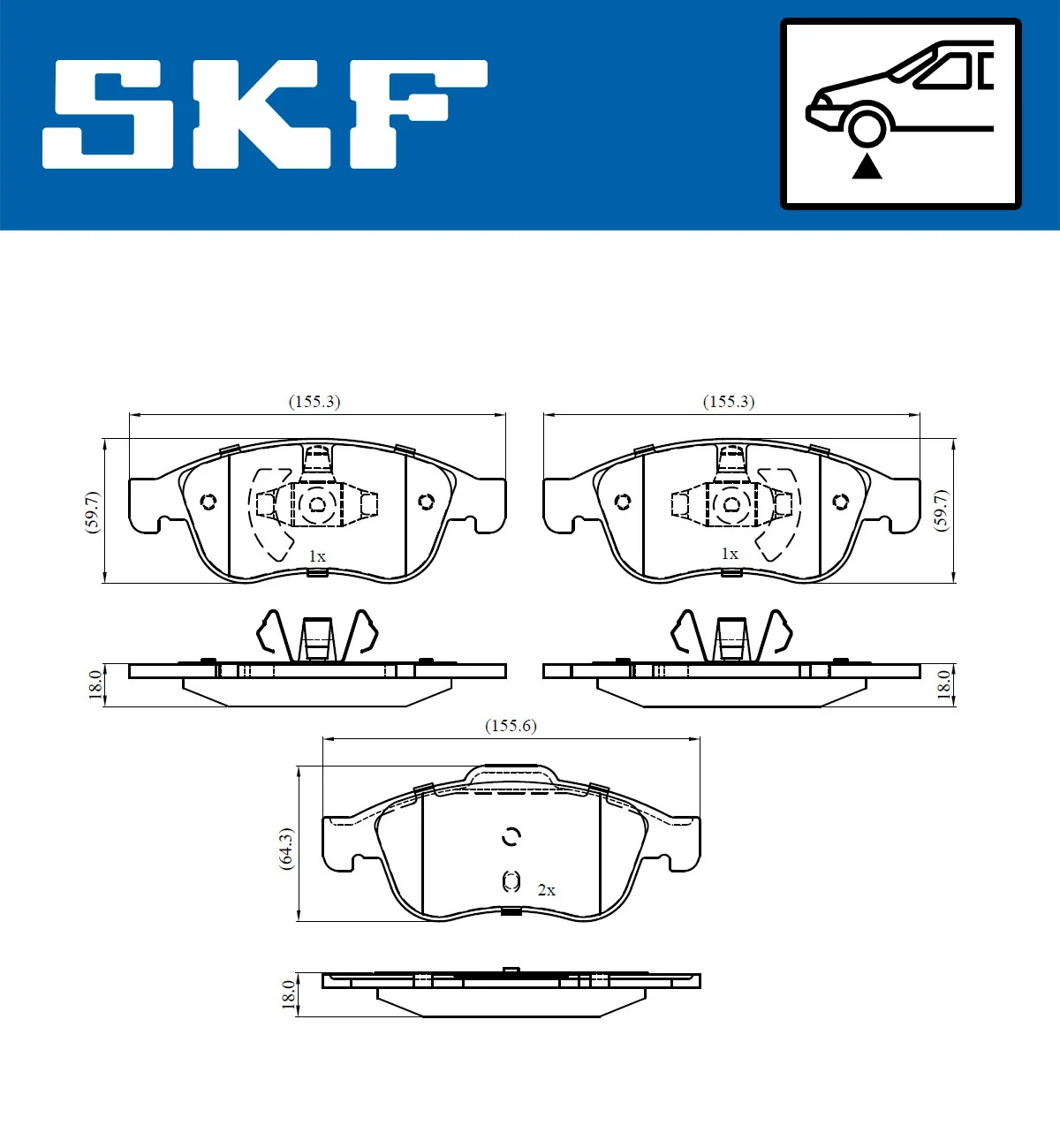 SKF VKBP 80015 — Колодки гальмівні дискові (комплект 4 шт)