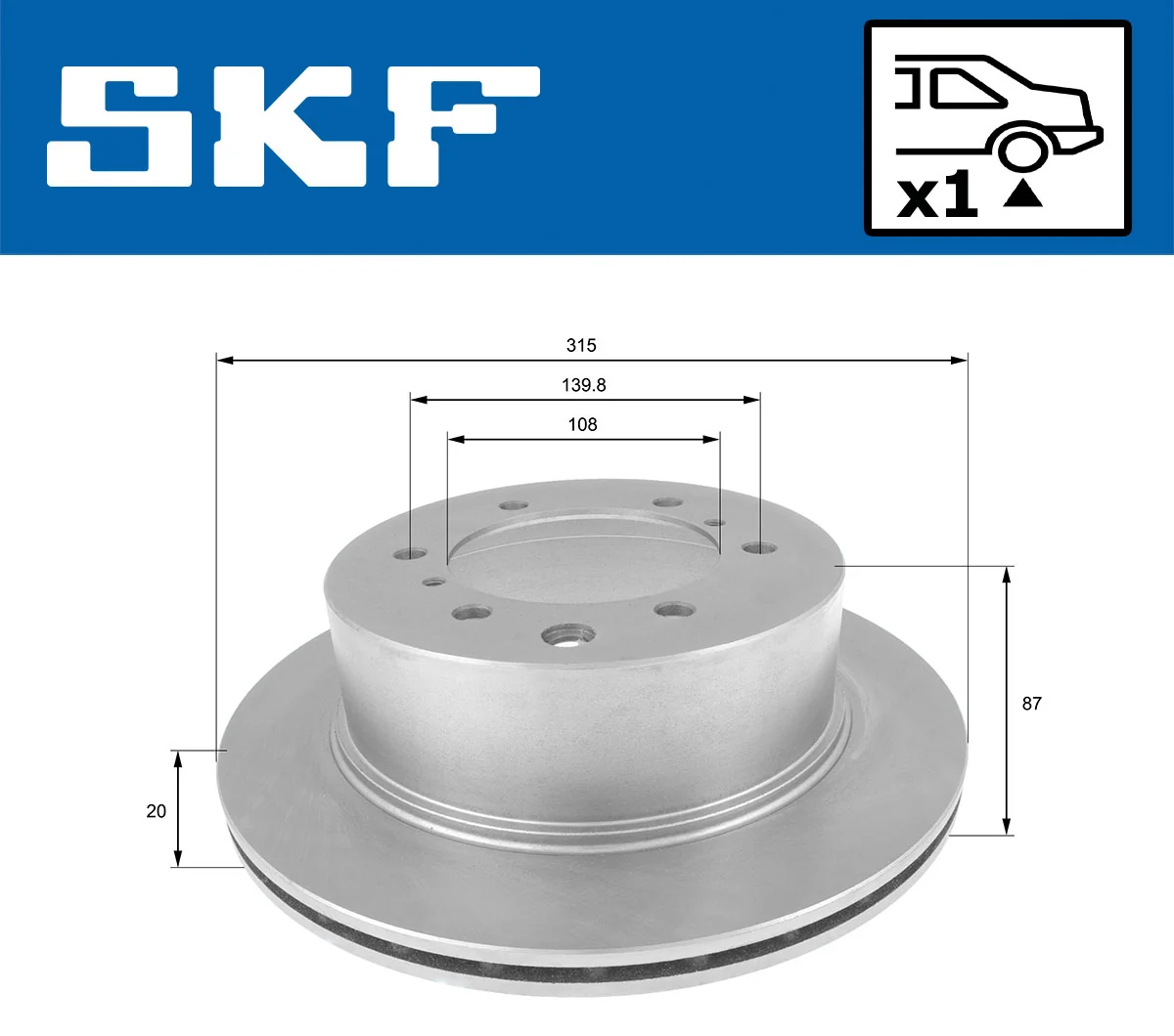 Disque de frein SKF VKBD 90933 V1