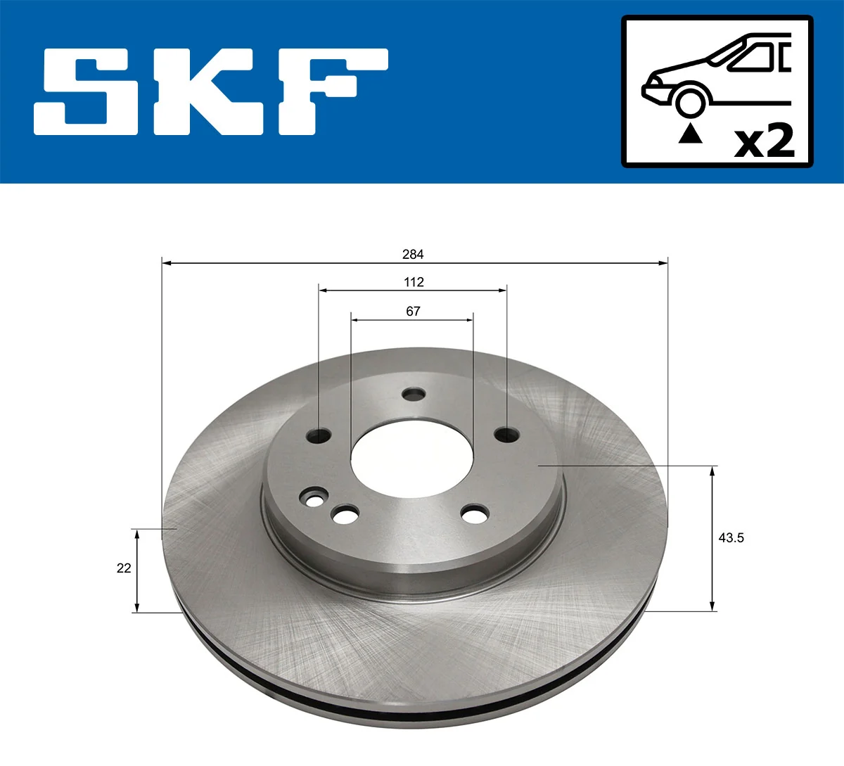 Disque de frein SKF VKBD 80461 V2