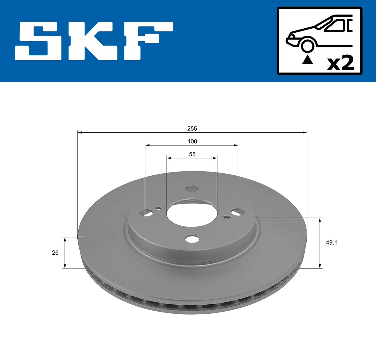 Disque de frein SKF VKBD 80333 V2