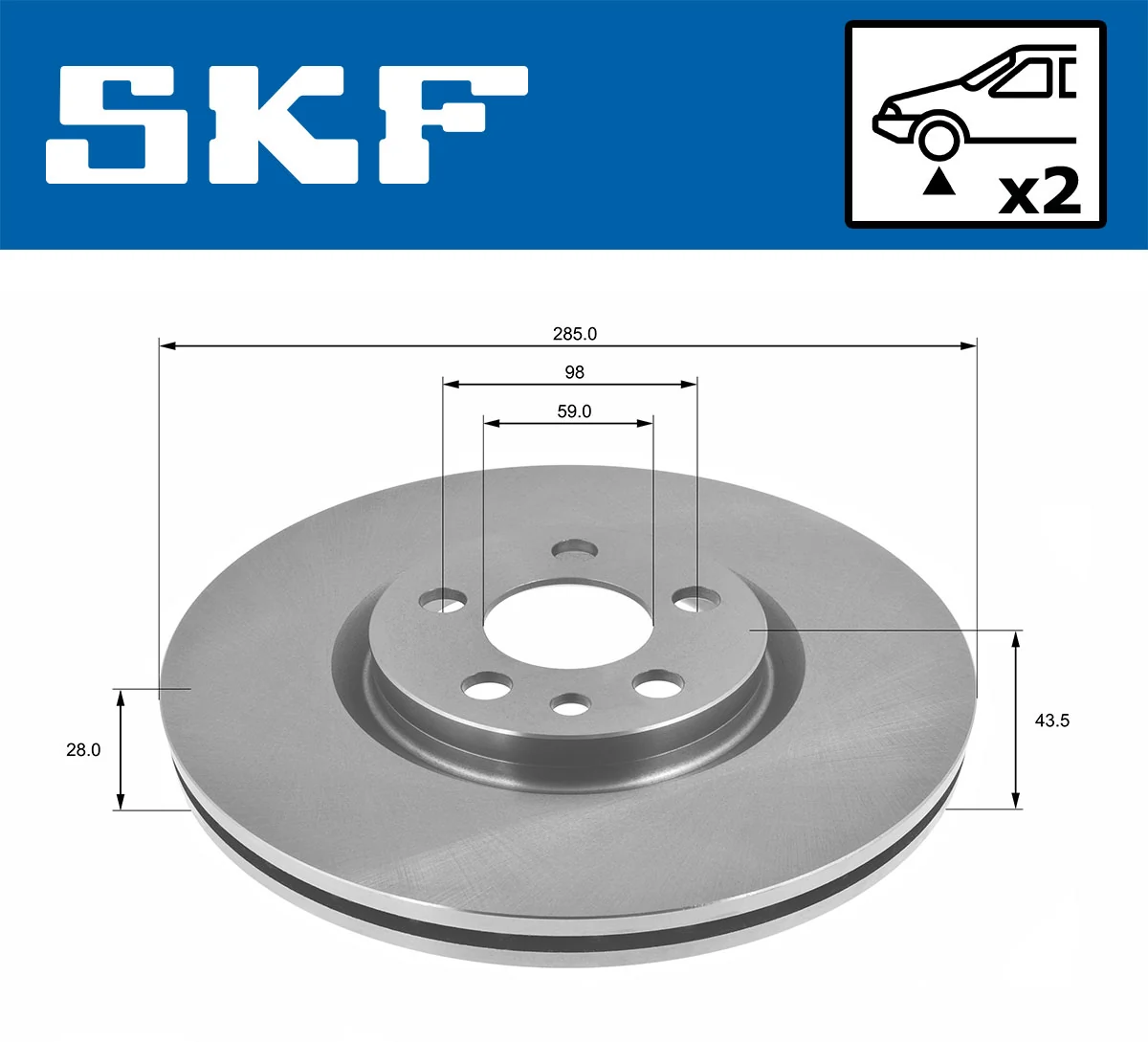 Disque de frein SKF VKBD 80208 V2