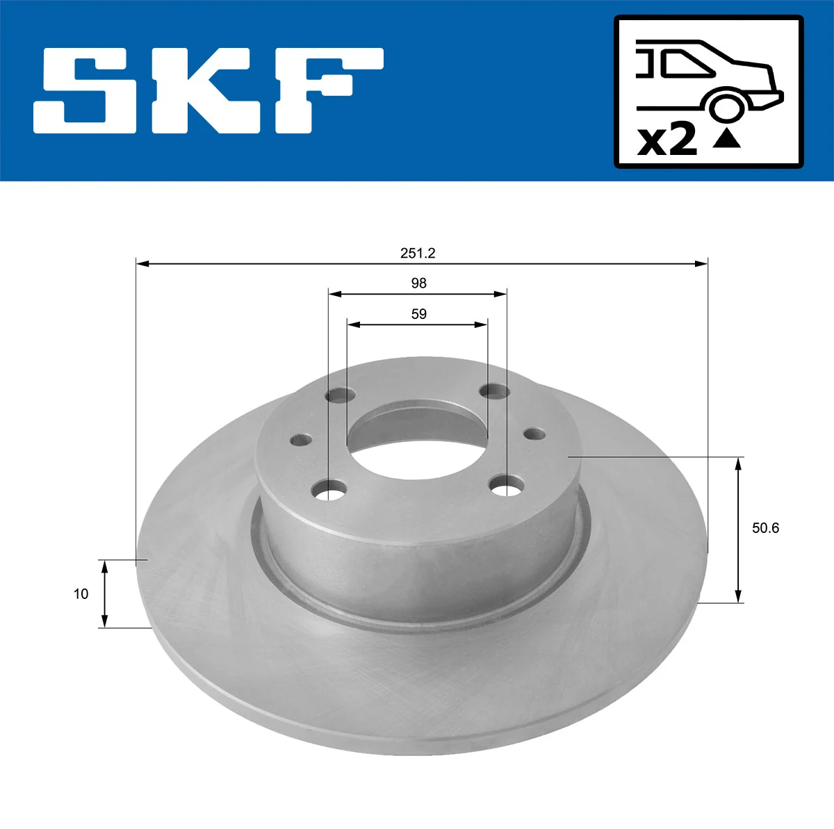 Disque de frein SKF VKBD 90438 S2