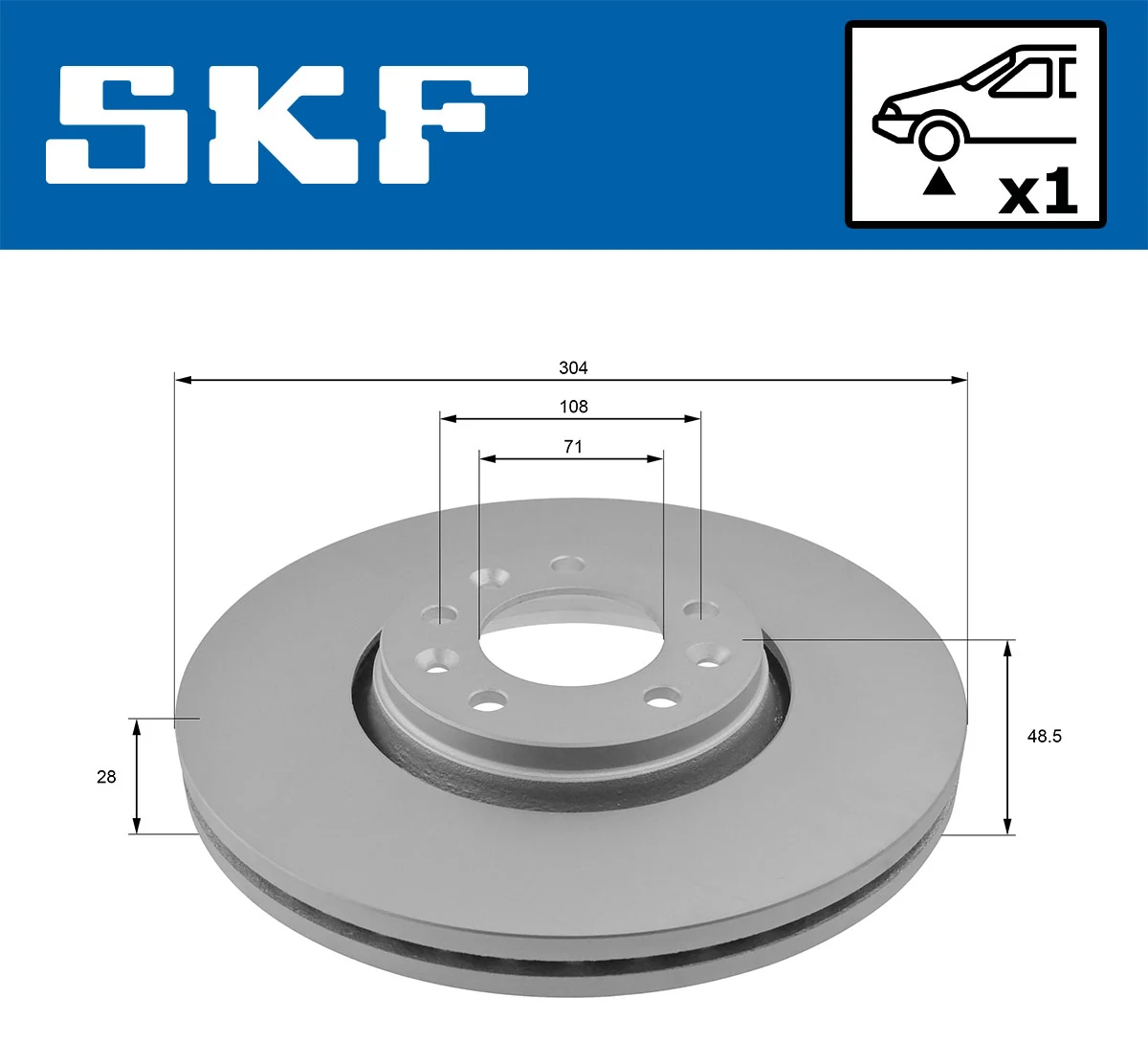 Disque de frein SKF VKBD 80037 V1