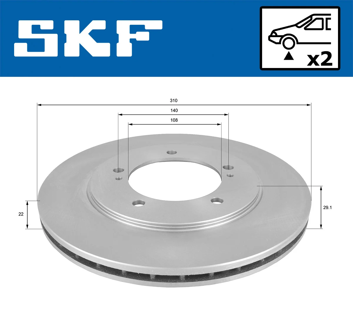Disque de frein SKF VKBD 80569 V2