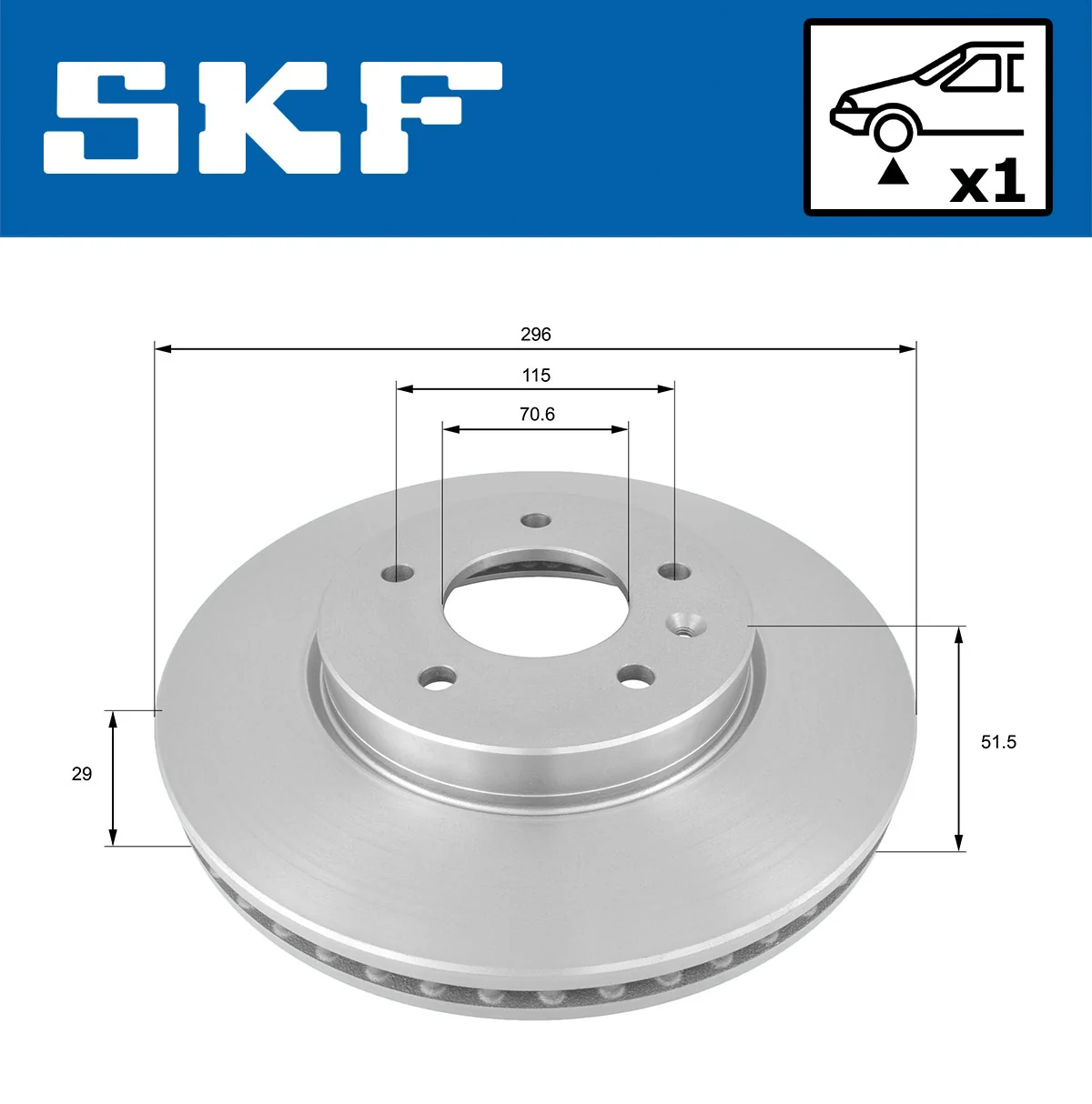 Disque de frein SKF VKBD 80407 V1