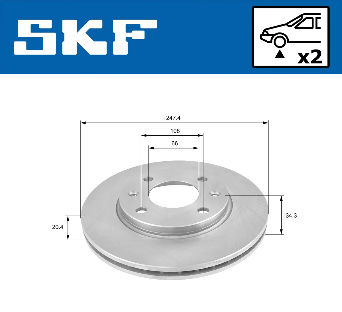 Disque de frein SKF VKBD 80092 V2