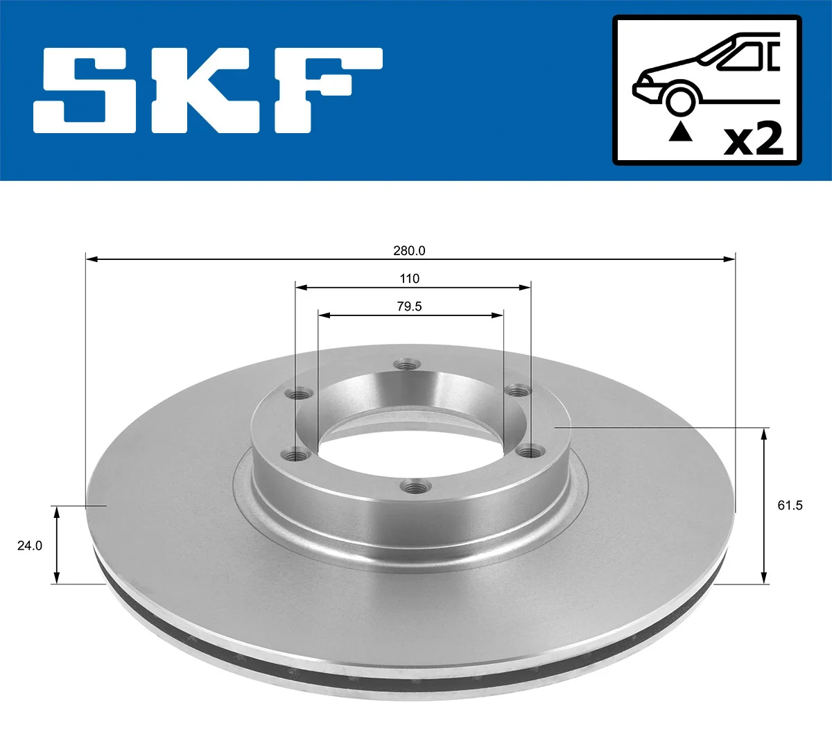 Disque de frein SKF VKBD 80534 V2