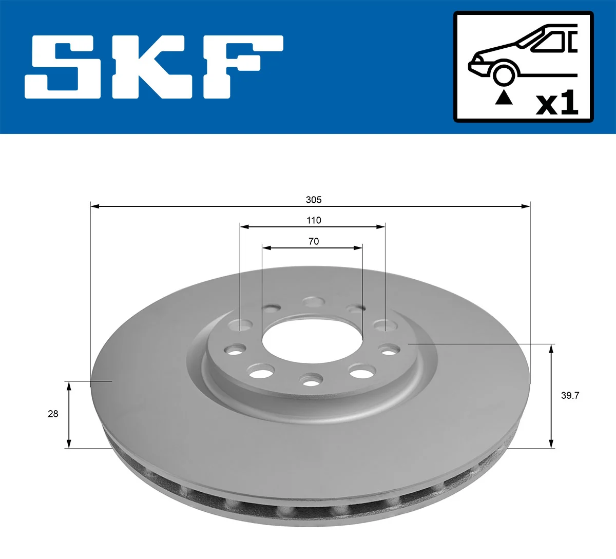 Disque de frein SKF VKBD 81301 V1