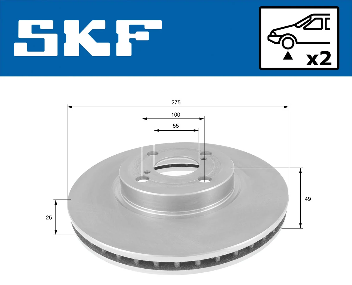 Disque de frein SKF VKBD 80452 V2