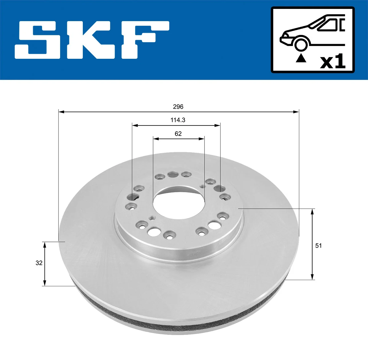Disque de frein SKF VKBD 80278 V1