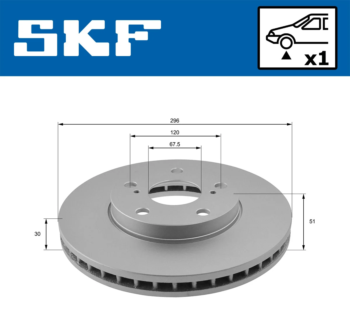 Disque de frein SKF VKBD 80187 V1