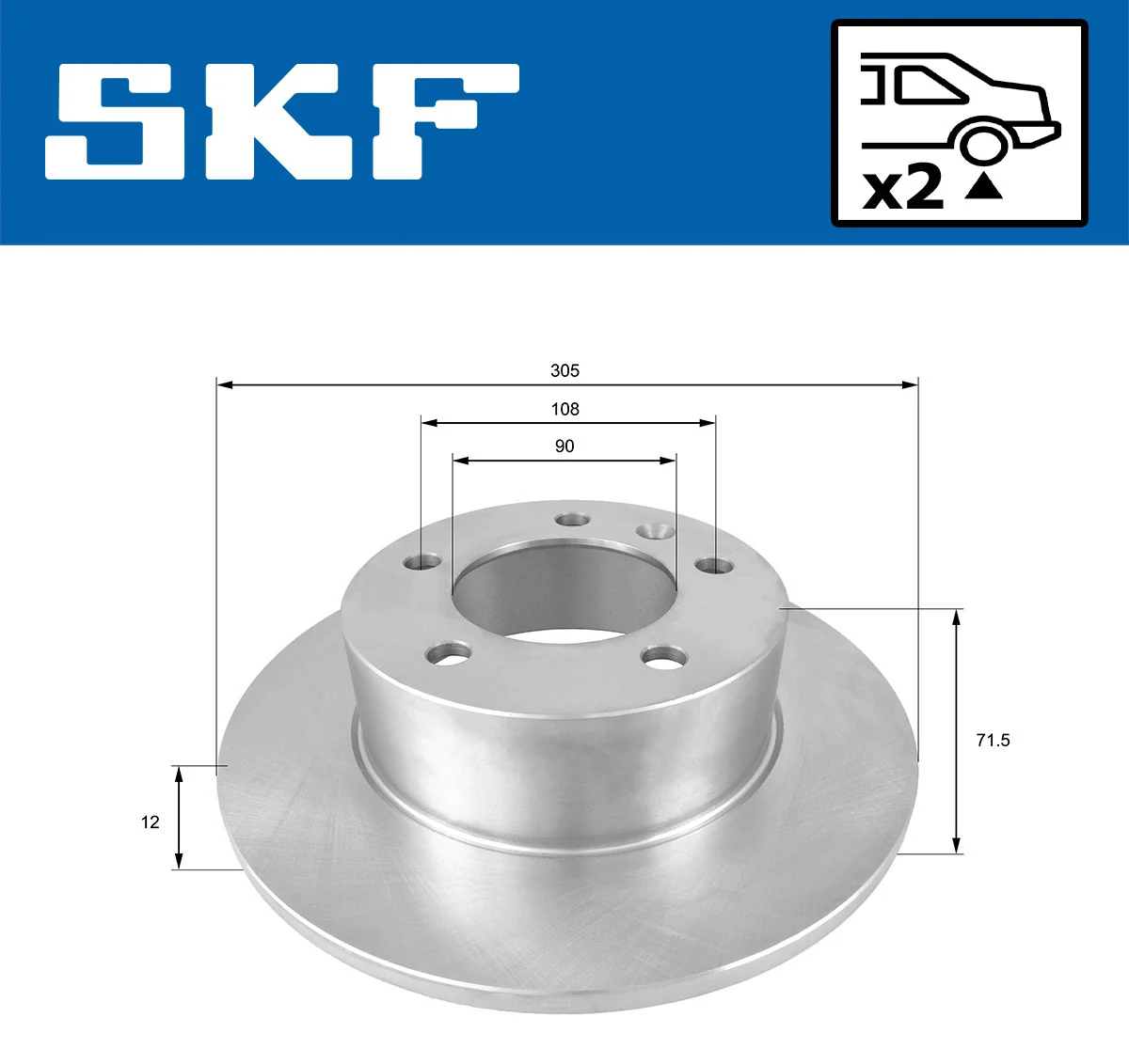 Disque de frein SKF VKBD 90048 S2