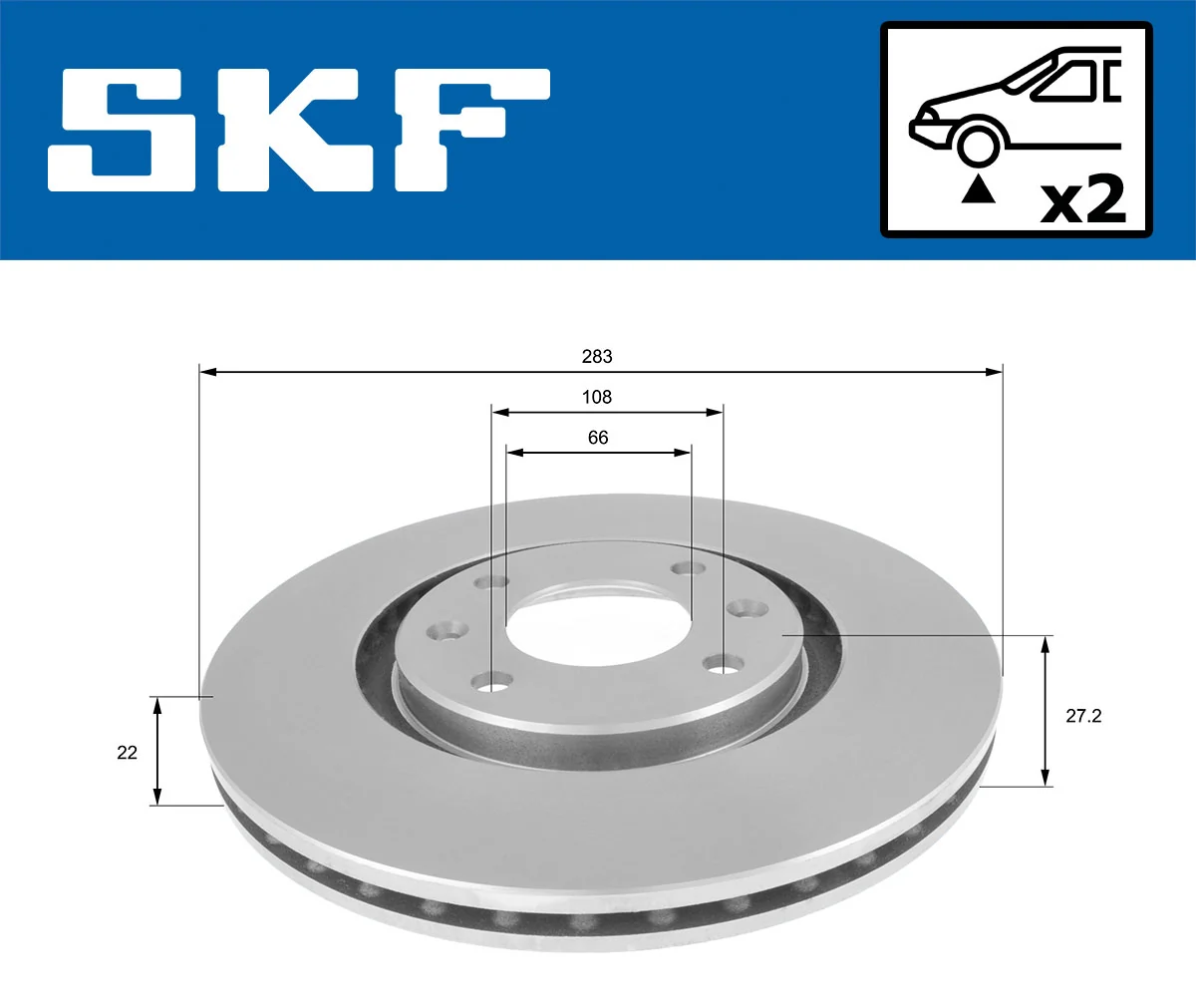 Disque de frein SKF VKBD 80650 V2