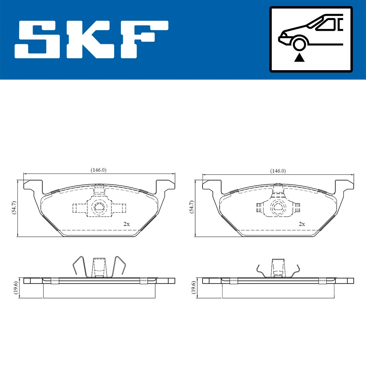 SKF VKBP 80008 — Колодки гальмівні дискові (комплект 4 шт)