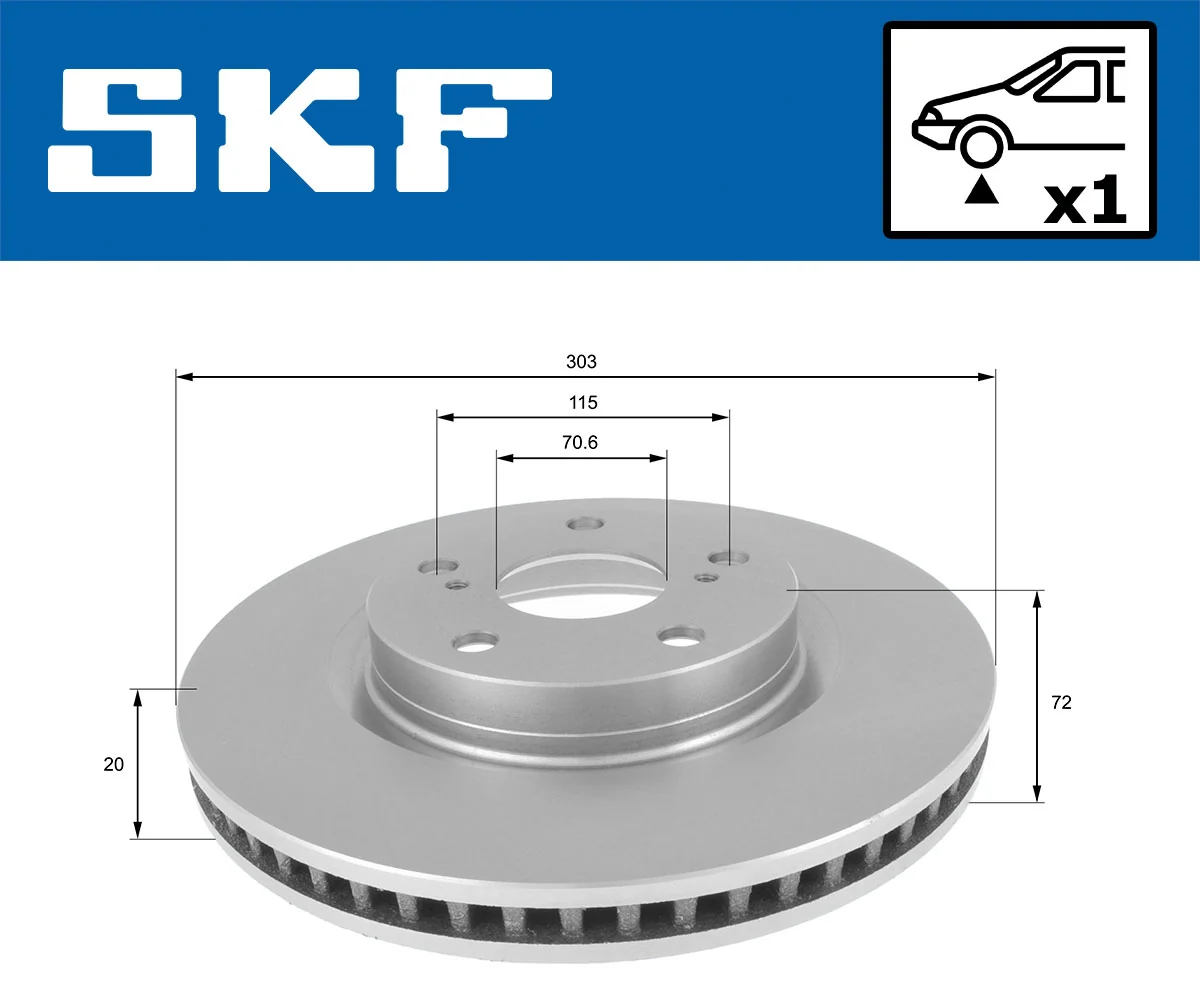 Disque de frein SKF VKBD 80129 V1