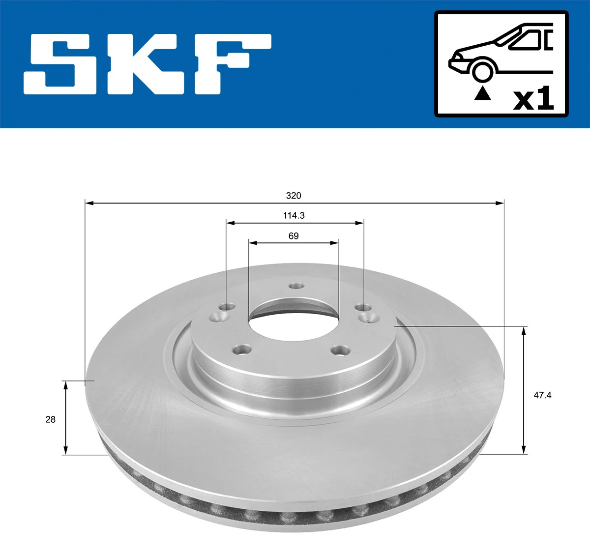 Disque de frein SKF VKBD 81054 V1