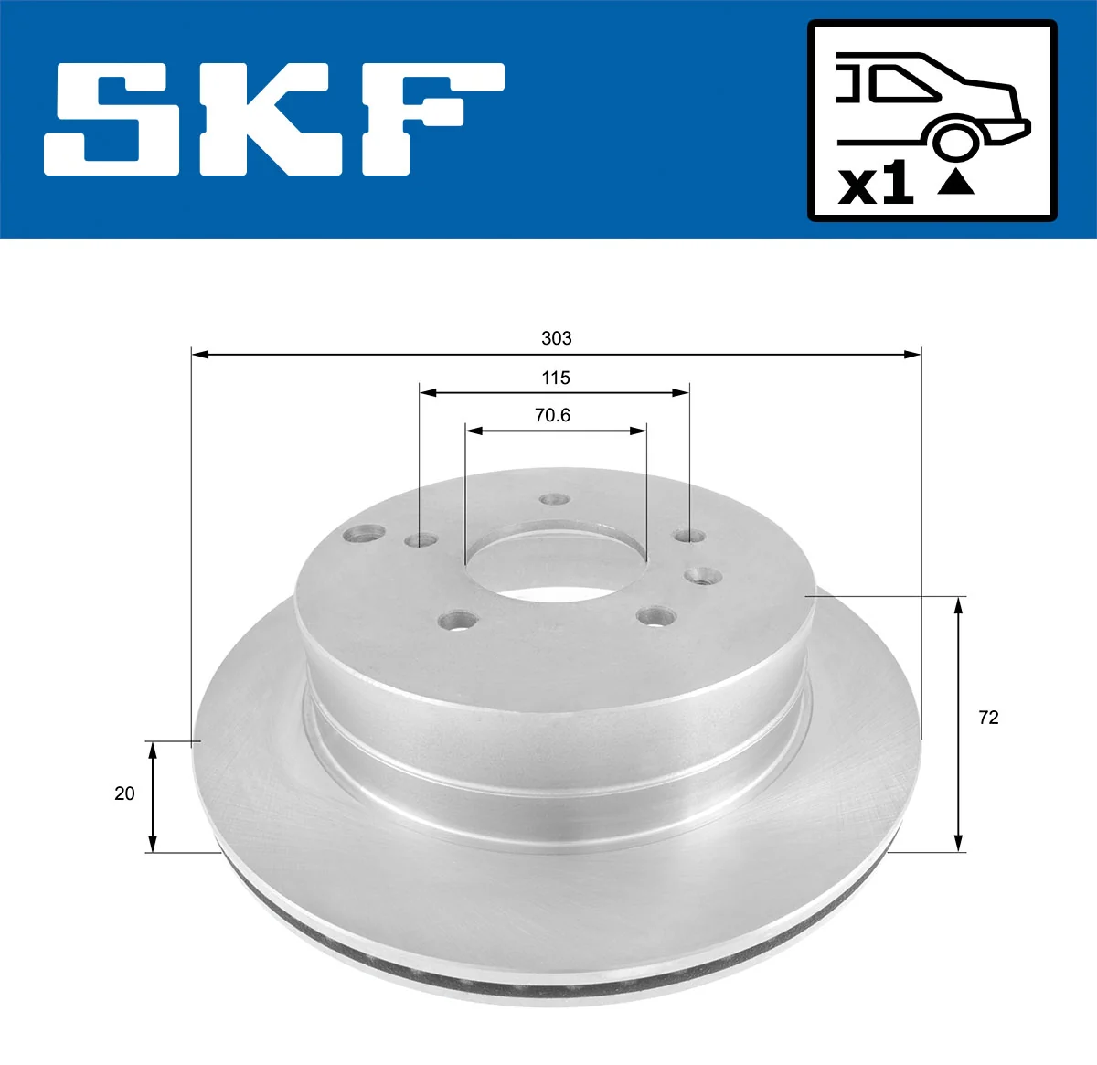 Disque de frein SKF VKBD 90571 V1