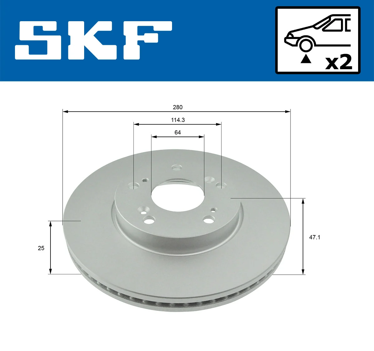 Disque de frein SKF VKBD 80616 V2
