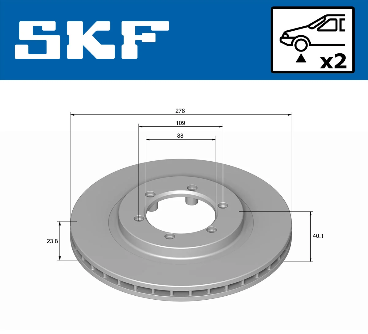 Disque de frein SKF VKBD 80918 V2