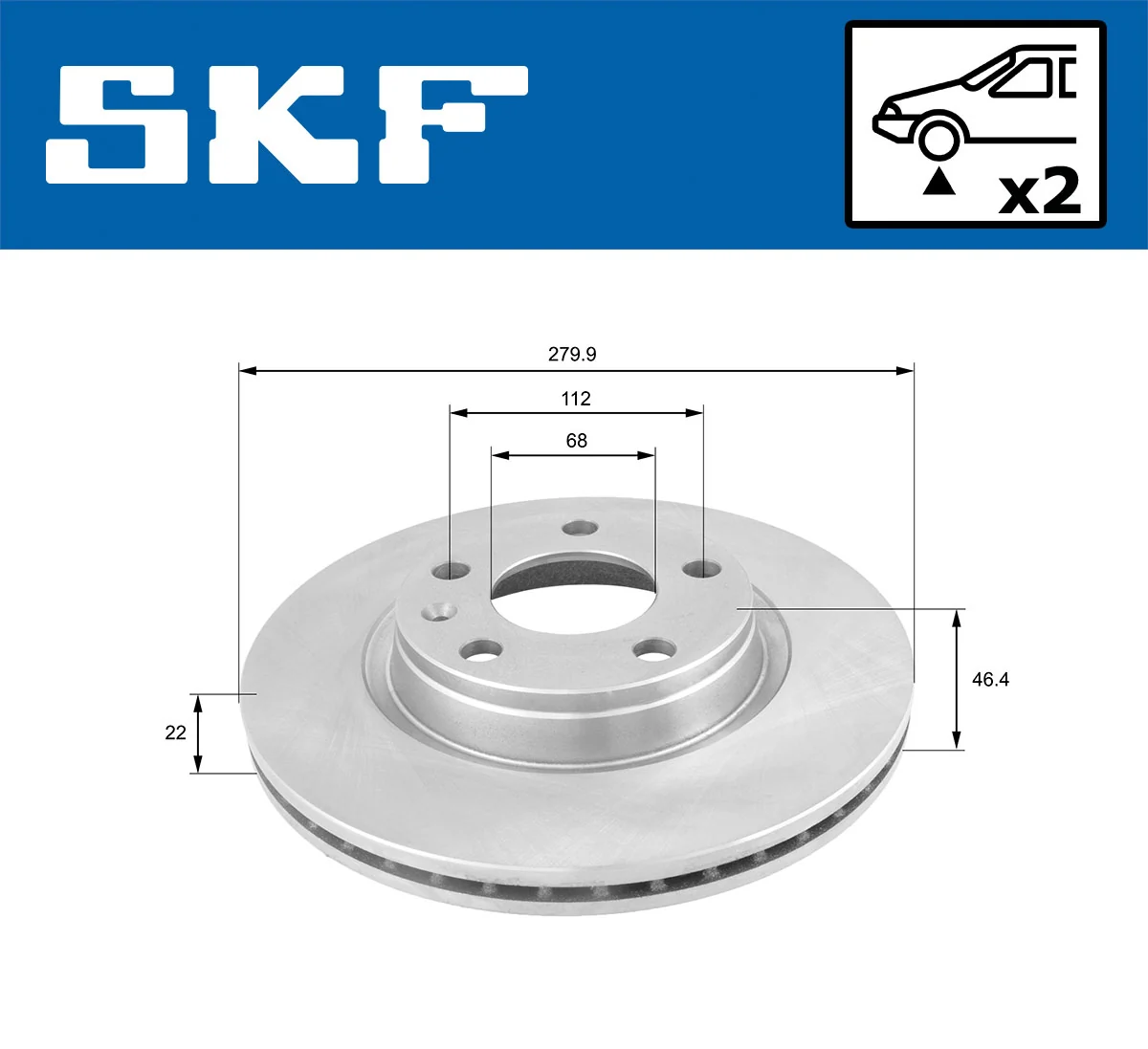 Disque de frein SKF VKBD 80319 V2