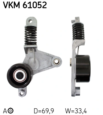 Tendeur de courroie, courroie trapézoïdale à nervures SKF VKM 61052